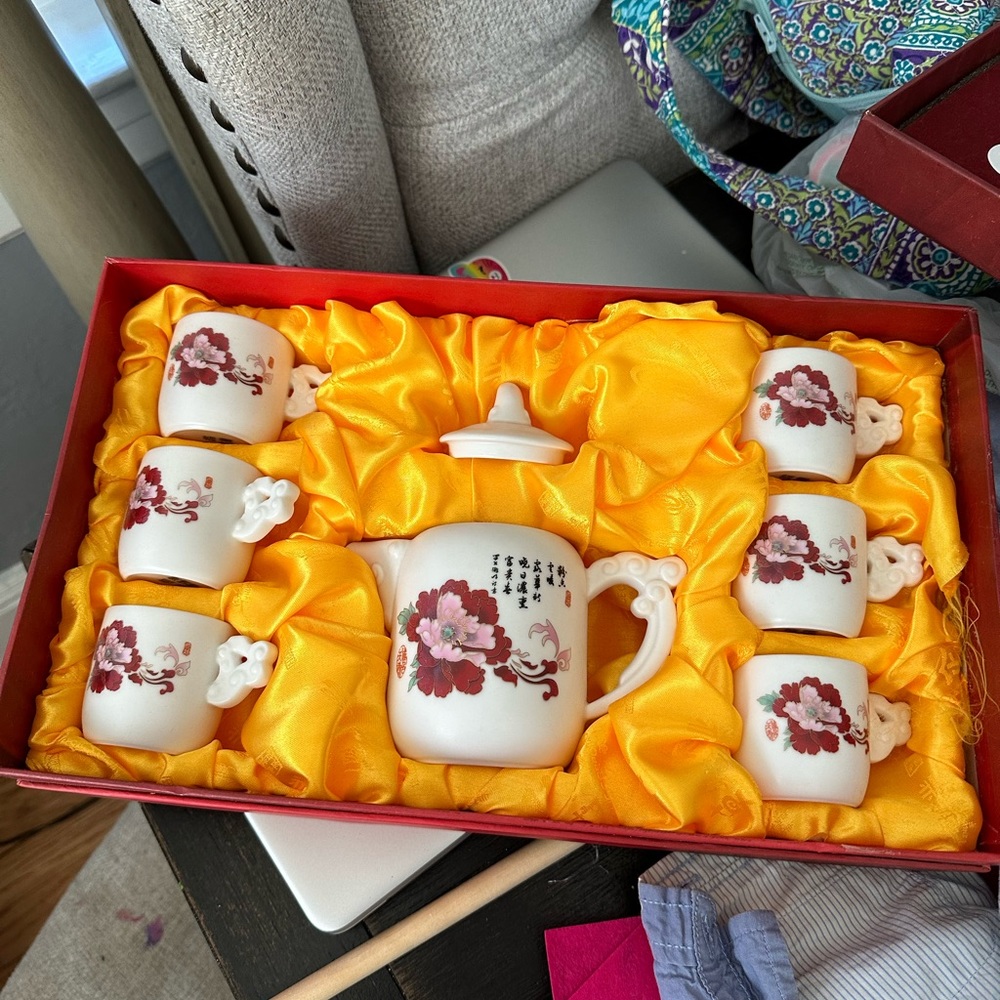 Chinese Antique Porcelain Tea Set 8 Pieces
